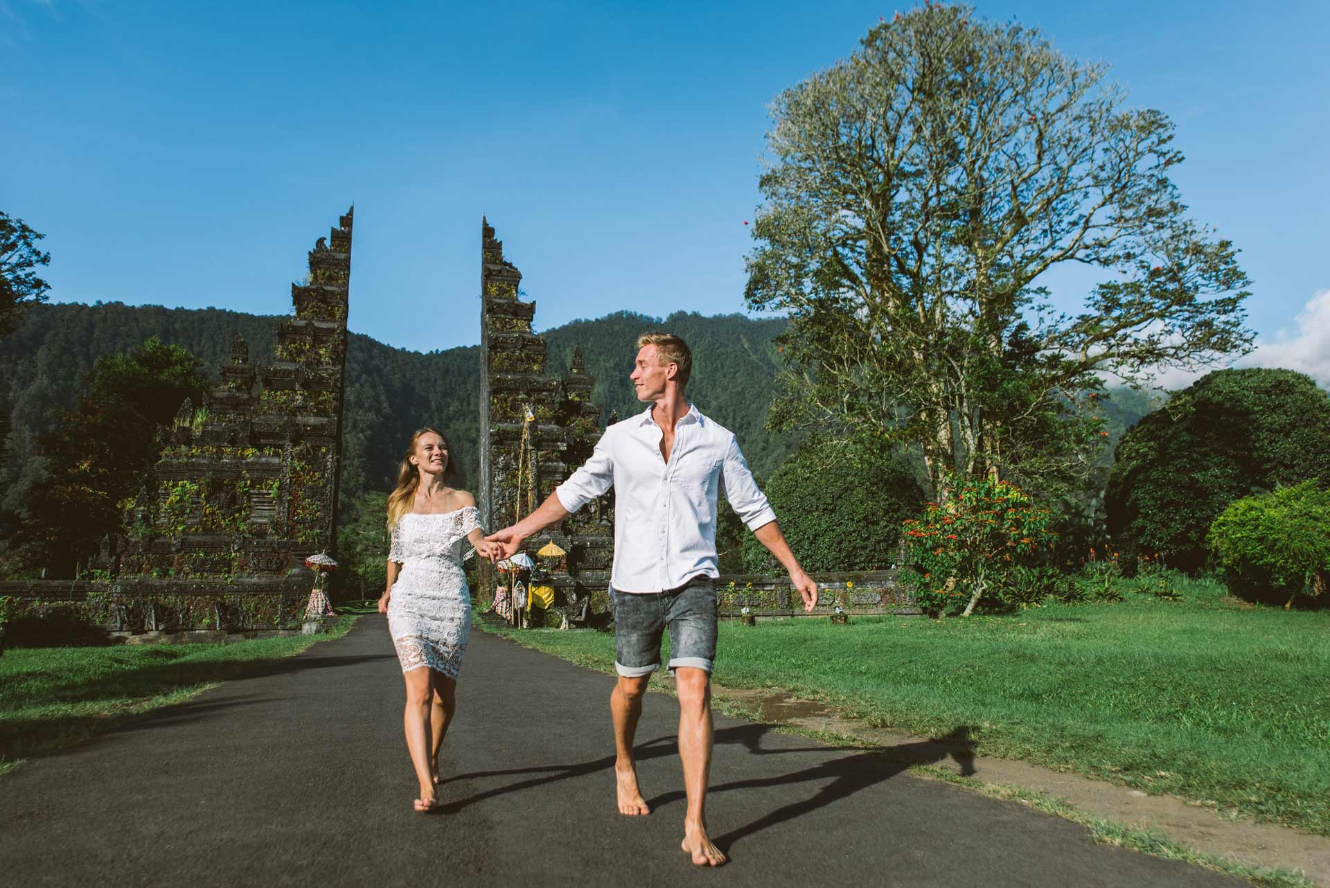 Couple At Handara Gate Bali